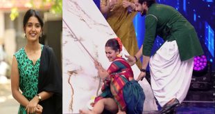 Priyanka Jain  Serial Actress  Milky Thigh Exposed Under Saree during Game Show